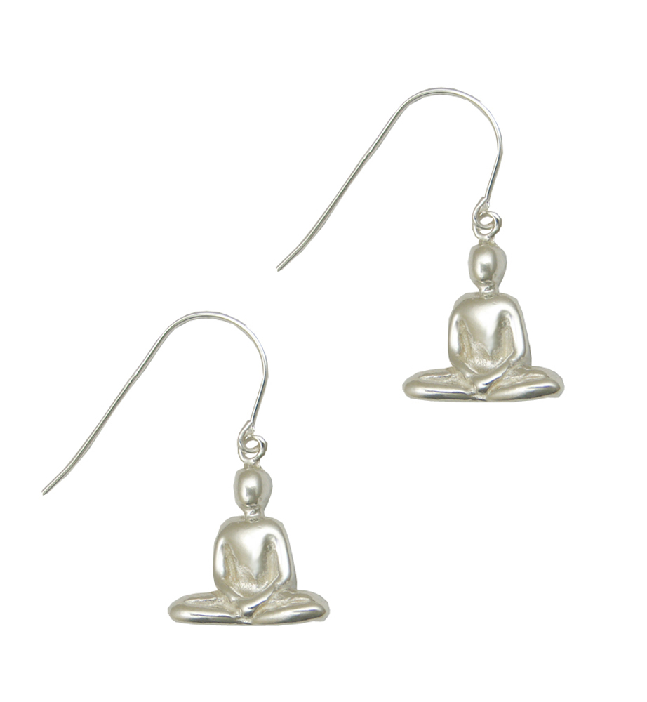 Sterling Silver Yoga Position "Bound Angle" Drop Dangle Earrings
